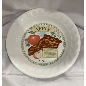 Vintage Apple Pie Dish With‎ Recipe Golden Pie ceramic pottery